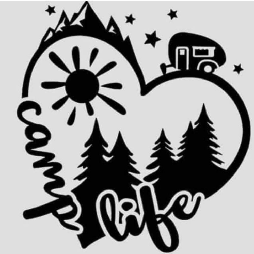 Camp Life Mountain Outdoors Vinyl‎ Graphic Auto Wall Laptop Decal Animal Sticker